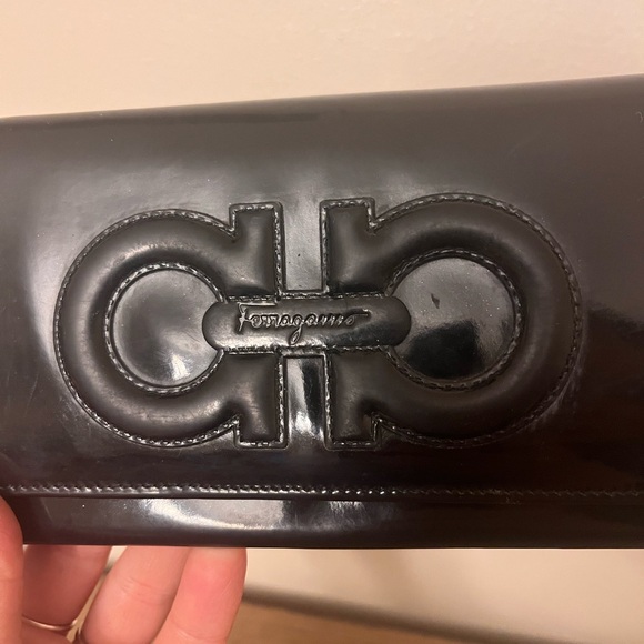 Salvatore Ferragamo Vintage Leather Wallet Gangini Black - Picture 7 of 13